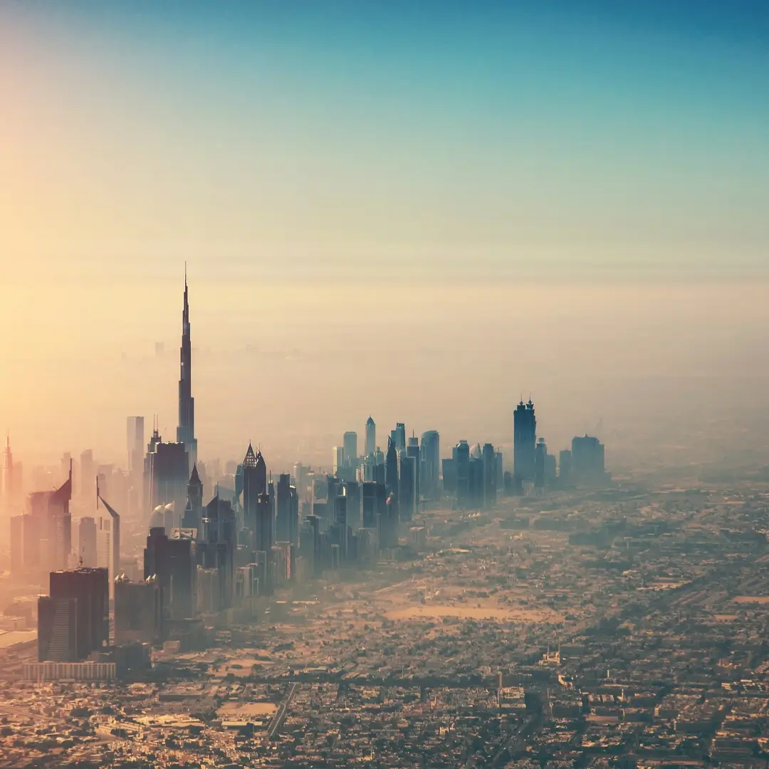Dubai Skyline Aerial View